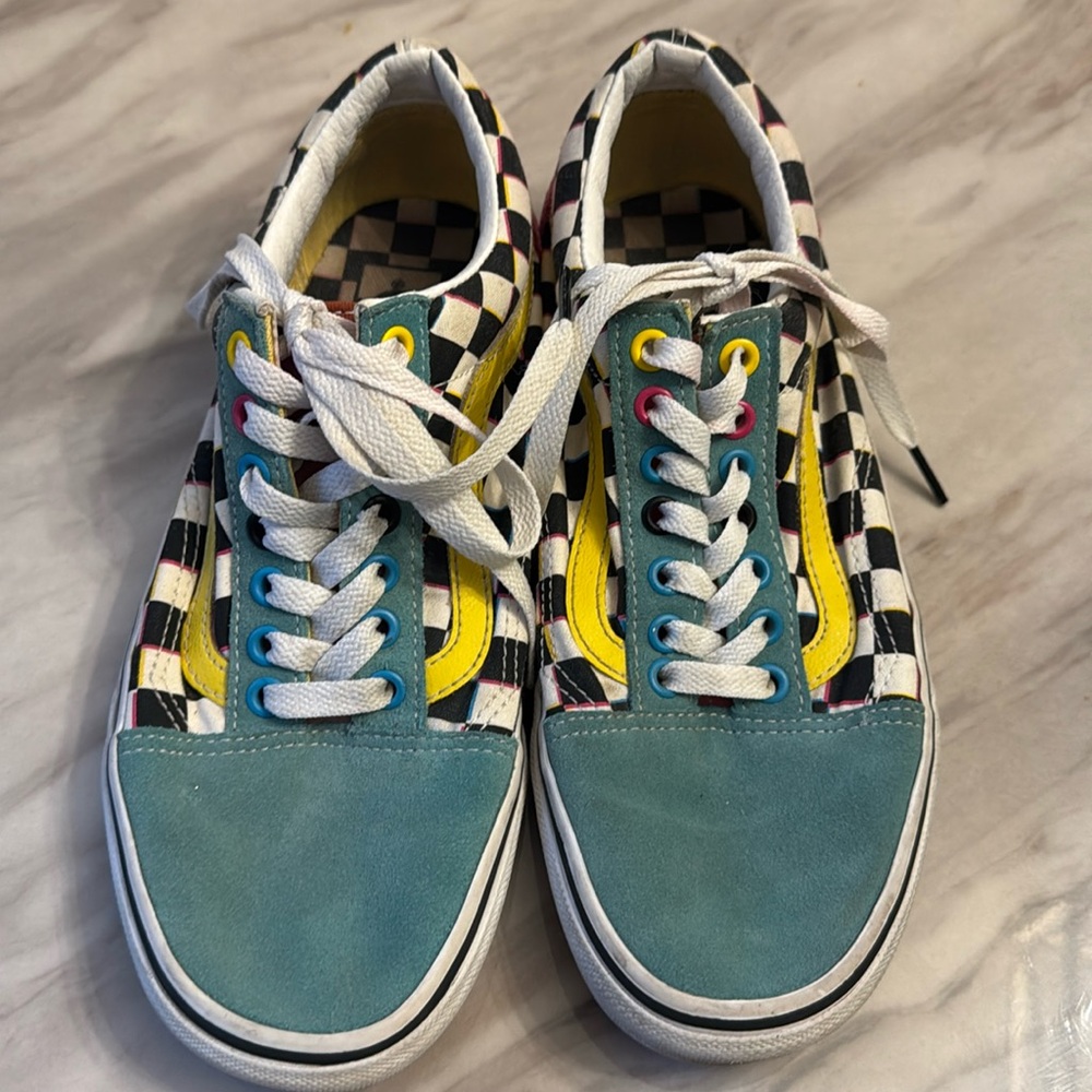Vans Old Skool Crazy Checks Great Pre-Loved Condition Women’s Size 9 Men 7.5